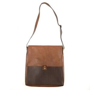 Vintage Loyd Maish Leather Letter Envelope Satchel Bag Crossbody Purse Brown